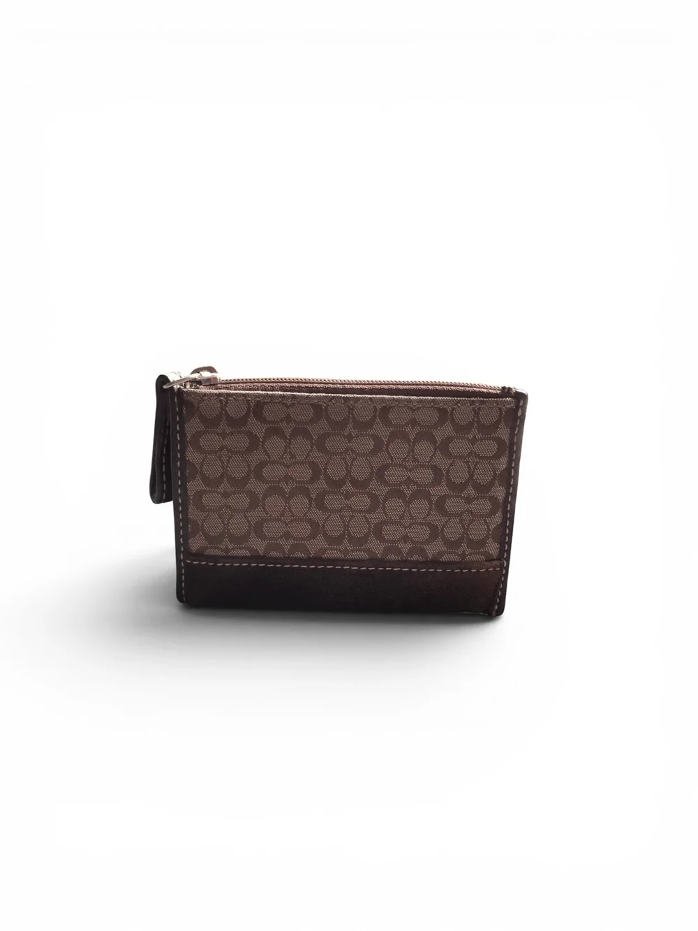 Vintage Coach Y2K Signature Mini C Monogram Mini Skinny ID Case - Suede & Canvas